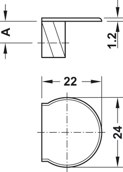 コネクター部品, ラサントタブ、下穴 Ø 3　または 5 mmへのネジ止め用