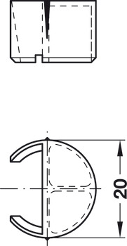 コネクター部品, ラサントタブ、下穴 Ø 3　または 5 mmへのネジ止め用