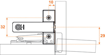 ソフトクローズユニット, 扉用､スムーブ､ヒンジ吊り元側の天板または底板に取付け