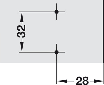 十字座金, ハーフェレデュオマティック A､スチール､木ネジ用､木口距離 28 mm