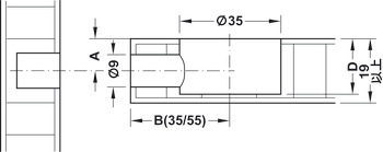 コネクターハウジング, マキシフィックス, 板厚 19 mm 以上用